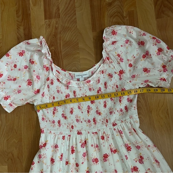 LoveShackFancy Cosette Pink and White Smocked Cotton Dress sz L (IRL schmedium) - Picture 7 of 11